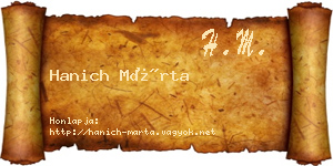 Hanich Márta névjegykártya